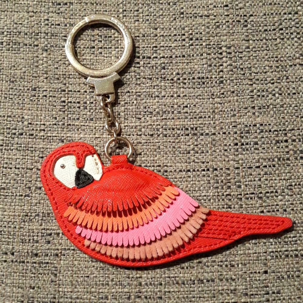 Kate Spade Leather Parrot KEY chain Fob